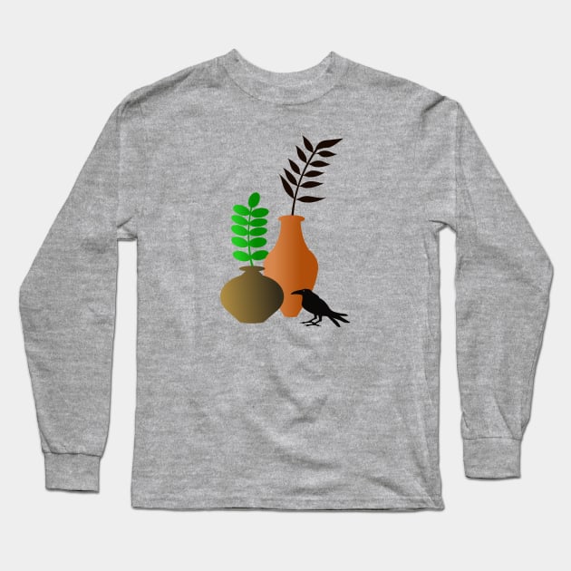 Two Pots and a Craw Long Sleeve T-Shirt by Janremi